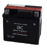 BCTX5L-AGM | AGM-Motorradbatterie, YTX5L-BS, 12 V, 4 Ah, Kaltstartstrom: 80 A, 113 x 70 x 105 mm – Offizielle Website von BC Battery