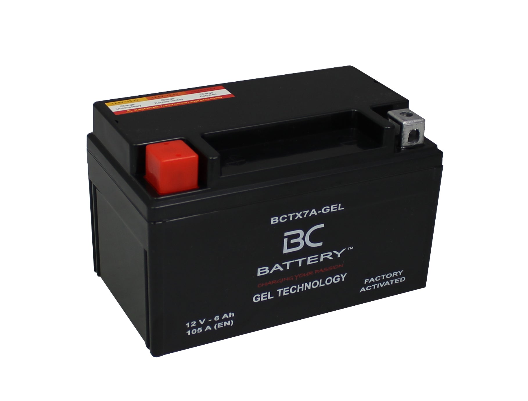 BCTX7A-GEL | Motorrad-GEL-Batterie, YTX7A-BS, 12V, 6Ah, Kaltstartstrom: 105 A, 150x87x94 mm – Offizielle italienische Website von BC Battery