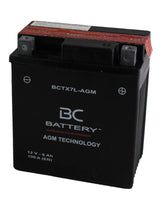 BCTX7L-AGM | AGM-Motorradbatterie, YTX7L-BS, 12 V, 6 Ah, Kaltstartstrom: 100 A, 150 x 70 x 130 mm – Offizielle Website von BC Battery