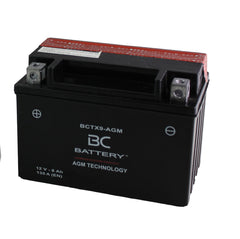 BCTX9-AGM | AGM-Motorradbatterie, YTX9-BS, 12 V, 8 Ah, Kaltstartstrom: 135 A, 150 x 87 x 105 mm – Offizielle Website von BC Battery