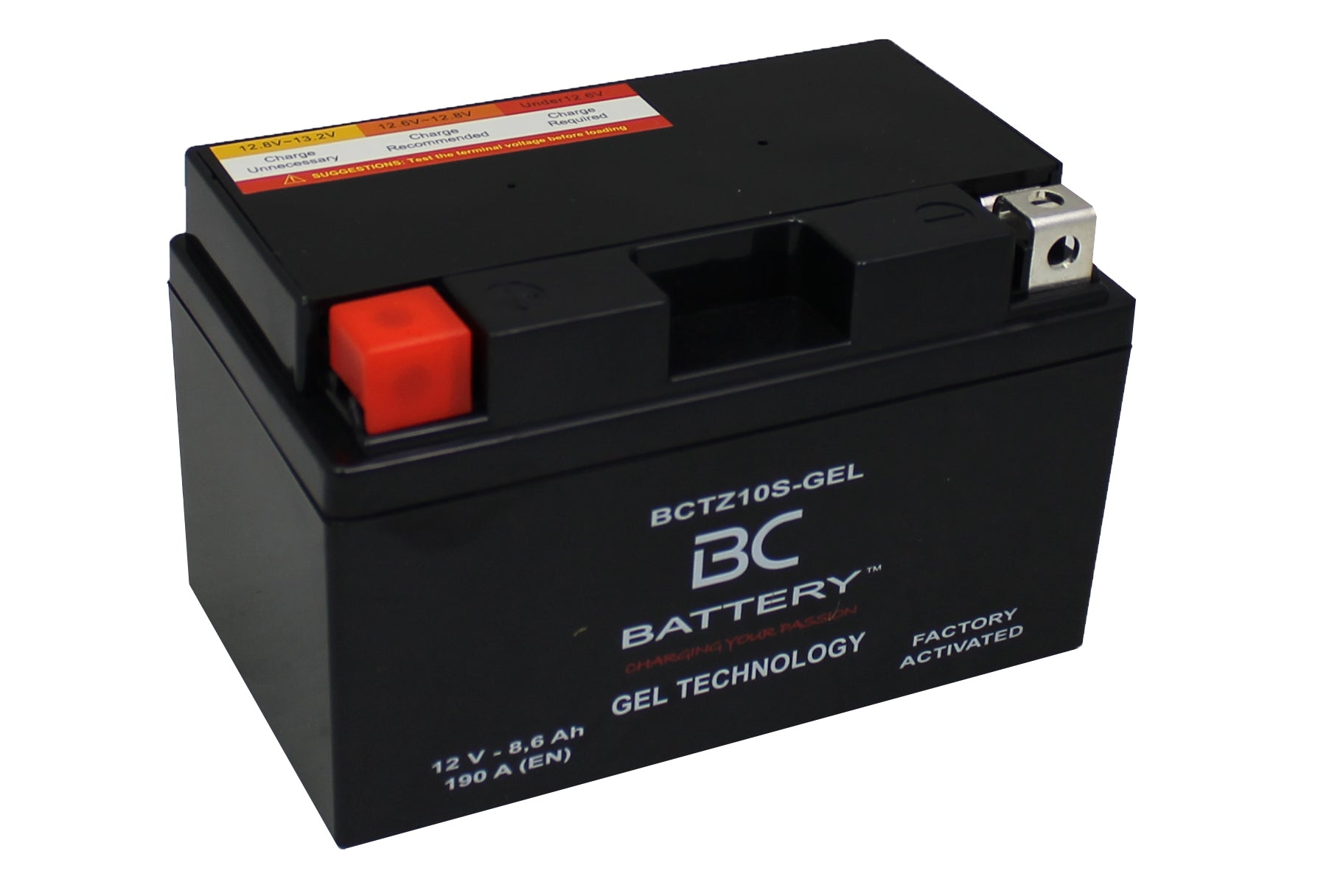 BCTZ10S-GEL | Motorrad-GEL-Batterie, YTZ10S, 12V, 8,6Ah, Kaltstartstrom: 190 A, 150x87x93 mm – Offizielle italienische Website von BC Battery