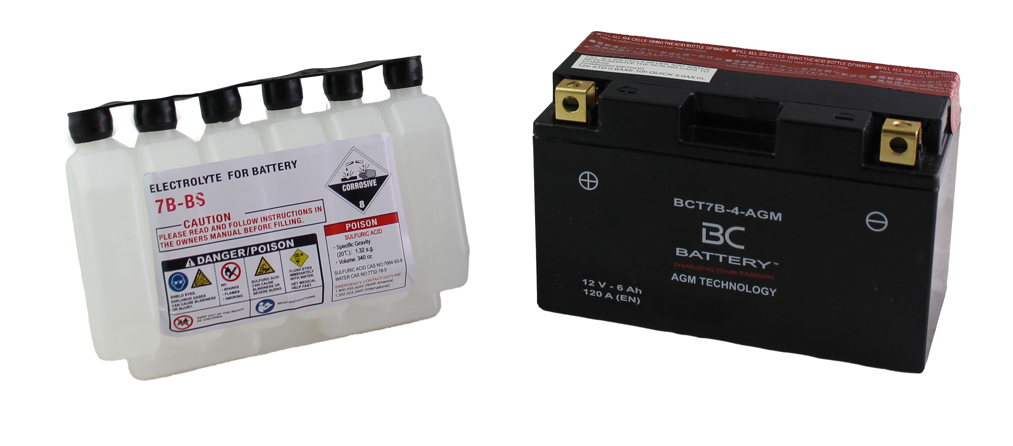 BCT7B-4-AGM | AGM-Motorradbatterie, YT7B-BS, 12 V, 6 Ah, Kaltstartstrom: 120 A, 150 x 65 x 93 mm – Offizielle Website von BC Battery