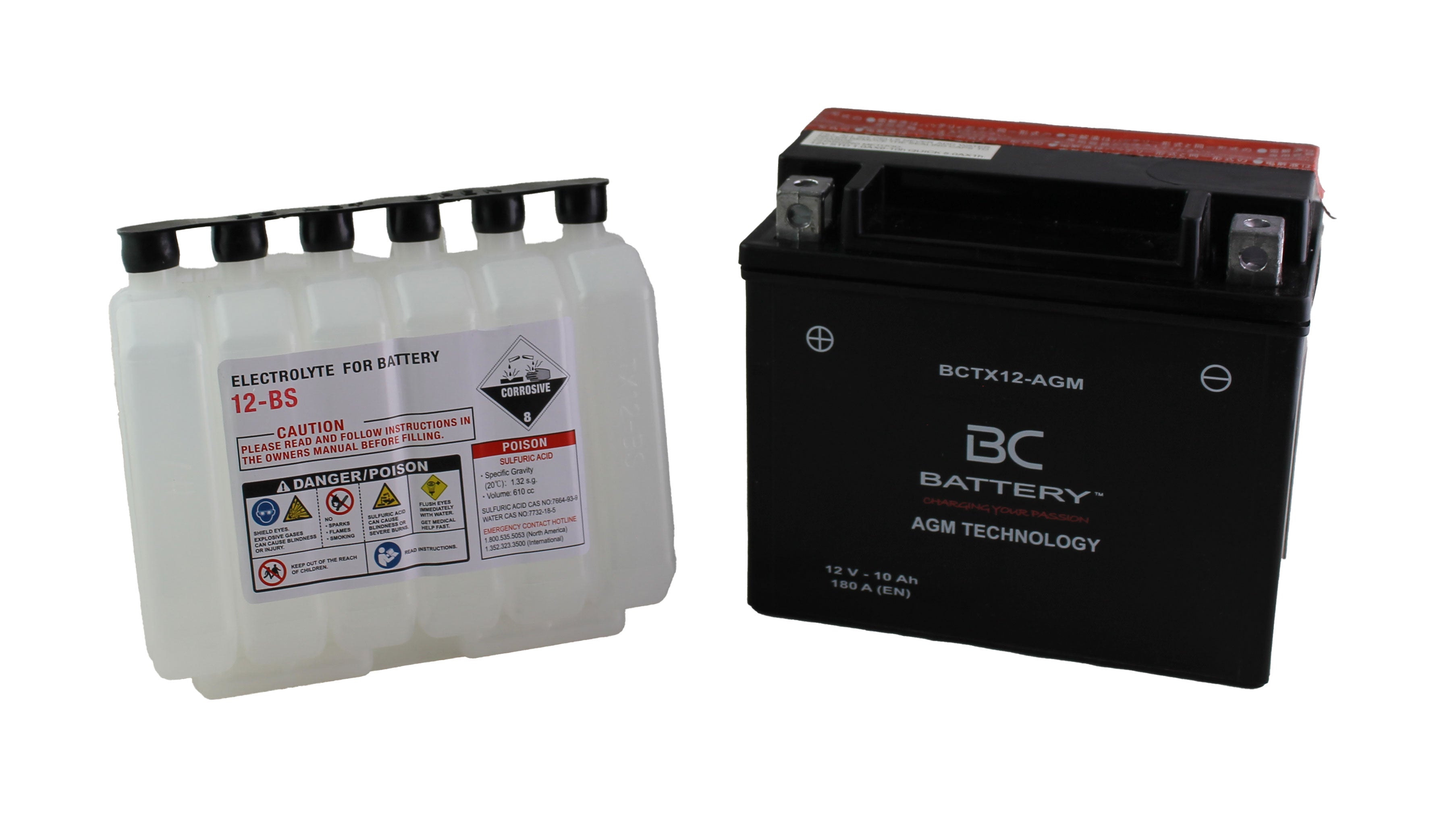 BCTX12-AGM | AGM-Motorradbatterie, YTX12-BS, 12 V, 10 Ah, Kaltstartstrom: 180 A, 150 x 87 x 130 mm – Offizielle Website von BC Battery