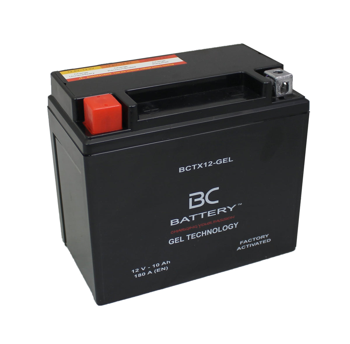 BCTX12-GEL | Motorrad-GEL-Batterie, YTX12-BS, 12V, 10Ah, Kaltstartstrom: 180 A, 150x87x130 mm – Offizielle italienische Website von BC Battery
