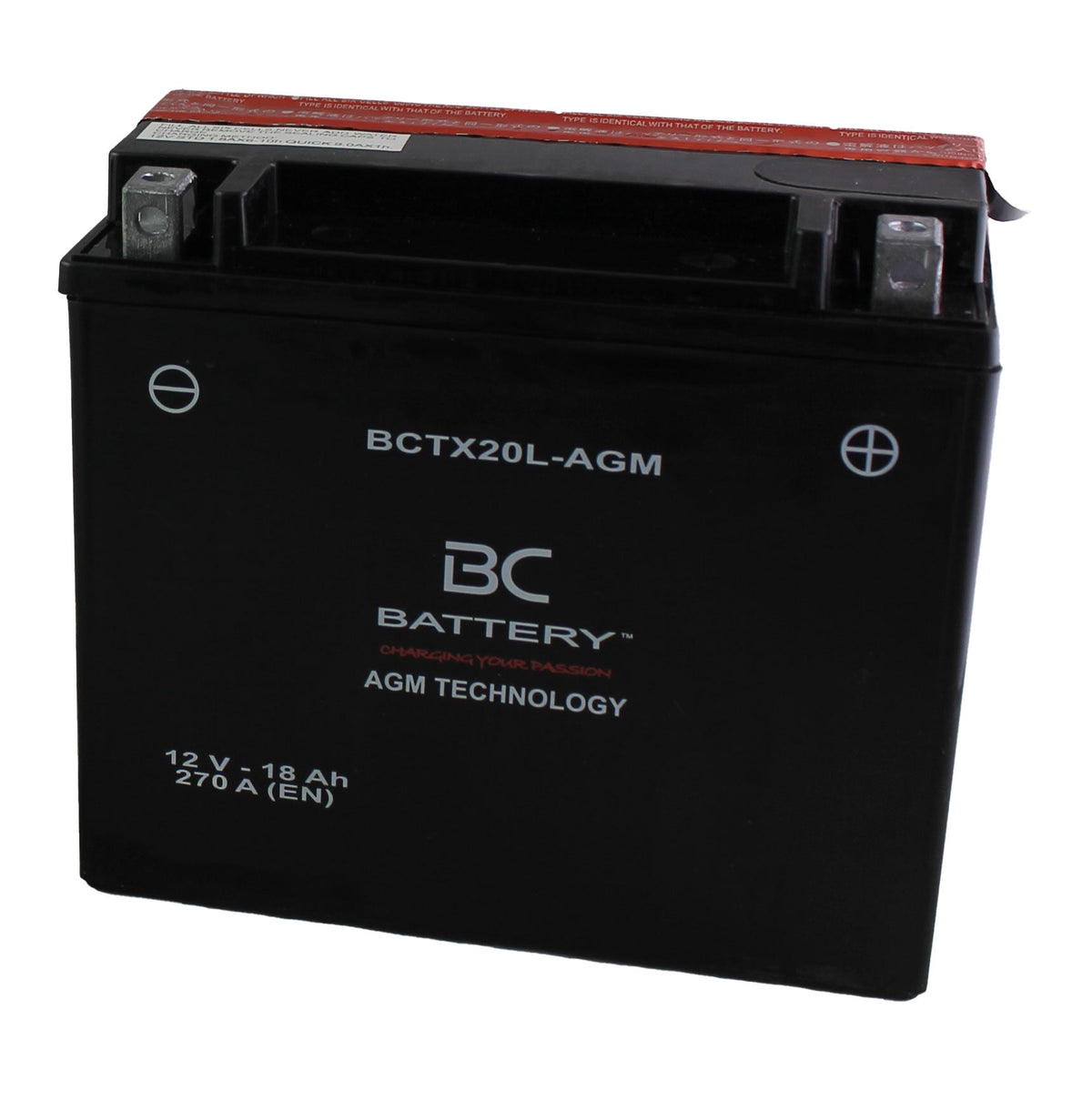 BCTX20L-AGM | GEL Motorradbatterie, YTX20L-BS, 12 V, 18 Ah, Kaltstartstrom: 270 A, 175 x 87 x 155 mm – Offizielle Website von BC Battery