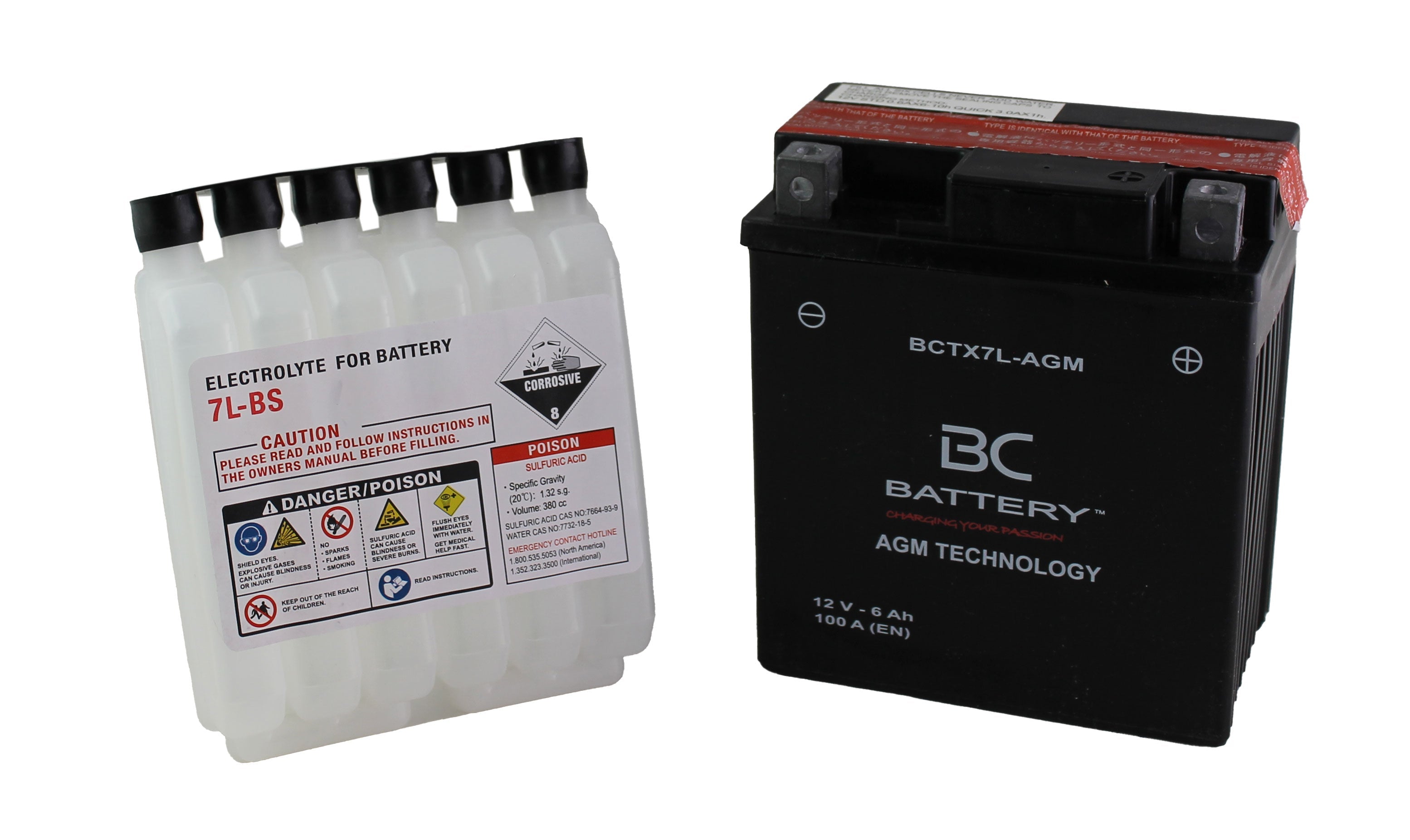 BCTX7L-AGM | AGM-Motorradbatterie, YTX7L-BS, 12 V, 6 Ah, Kaltstartstrom: 100 A, 150 x 70 x 130 mm – Offizielle Website von BC Battery
