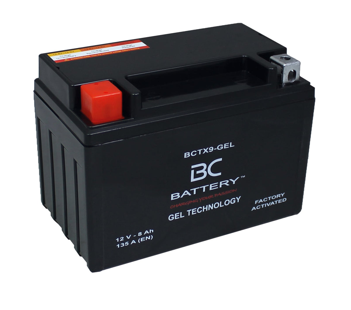 BCTX9-GEL | Motorrad-GEL-Batterie, YTX9-BS, 12V, 8Ah, Kaltstartstrom: 135 A, 150x87x105 mm – Offizielle italienische Website von BC Battery
