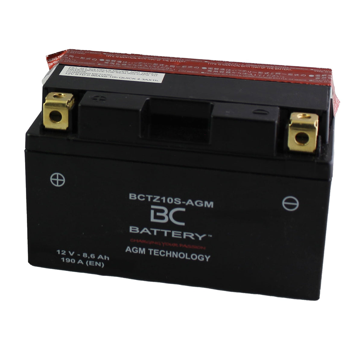 BCTZ10S-AGM | AGM-Motorradbatterie, YTZ10S, 12 V, 8,6 Ah, Kaltstartstrom: 190 A, 150 x 87 x 93 mm – Offizielle Website von BC Battery