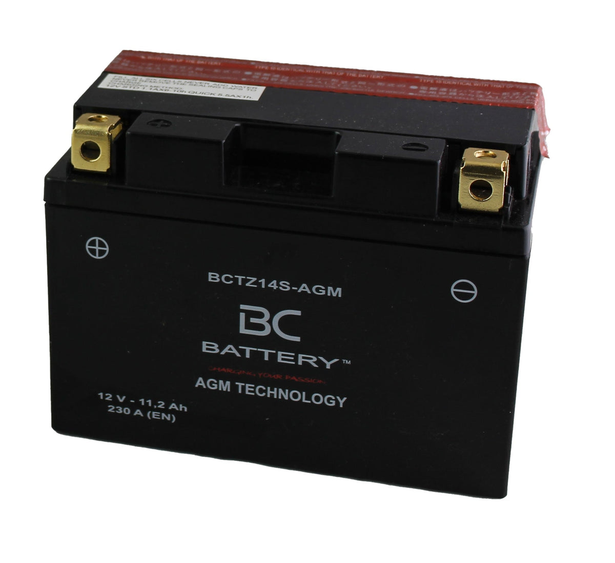 BCTZ14S-AGM | AGM-Motorradbatterie, YTZ14S, 12 V, 11,2 Ah, Kaltstartstrom: 230 A, 150 x 87 x 110 mm – Offizielle Website von BC Battery